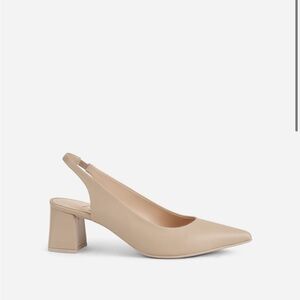 AGL Beige Slingback Block Heels